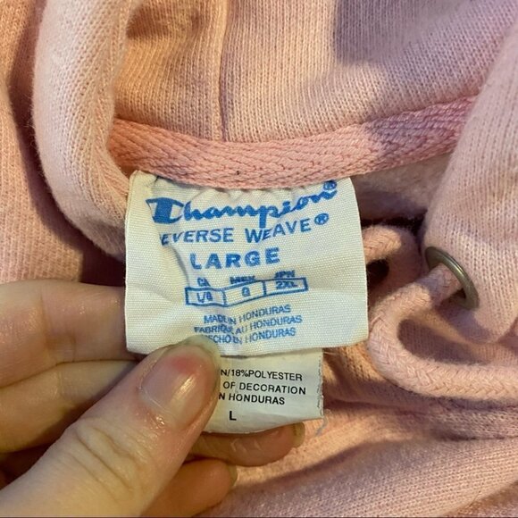 Champion Reverse Weave Baby Pink Pullover Hoodie Sweatshirt - Picture 7 of 8